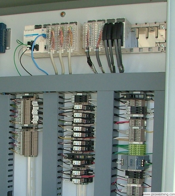 Modicon M340 PLC panel completed and field tested.